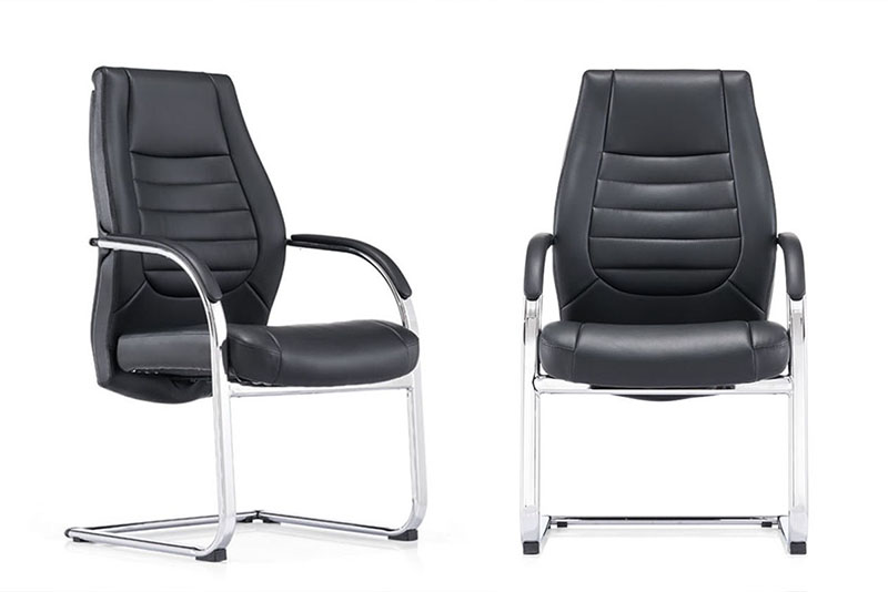 Leather office deals chair without wheels