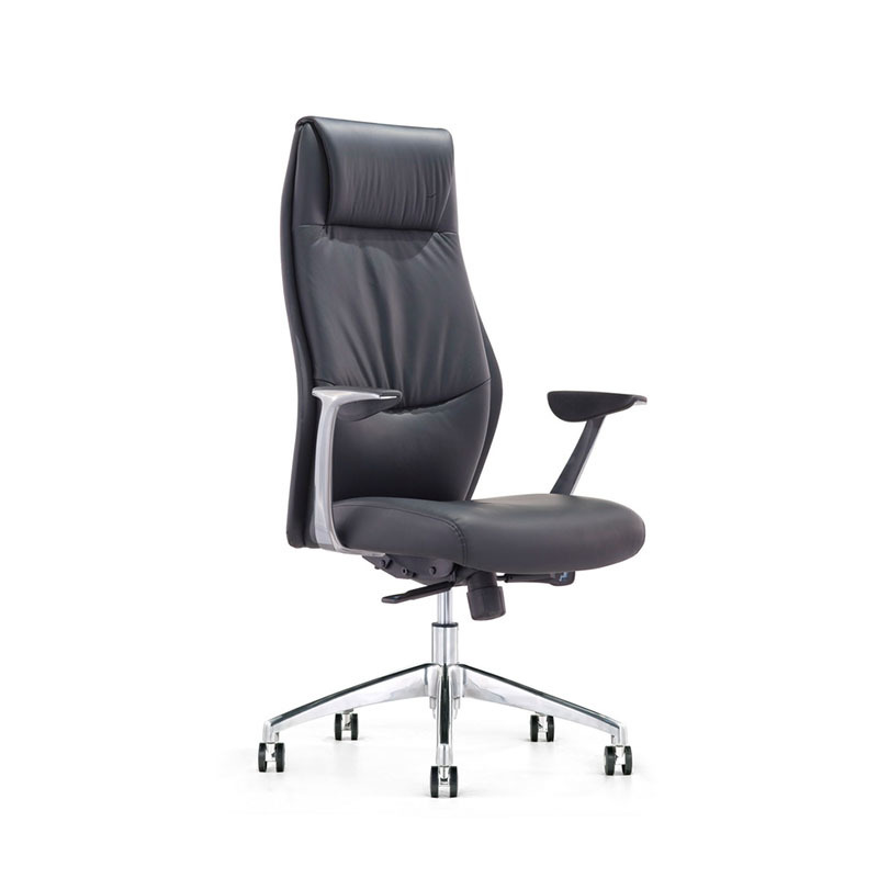 product-Furicco-9184 Modern French Commercial High Back Executive Black Leather Swivel Office Chairs
