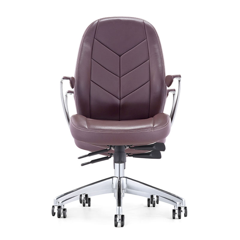 F202 Comfortable Low Back Genuine Leather Secretary Office Chair