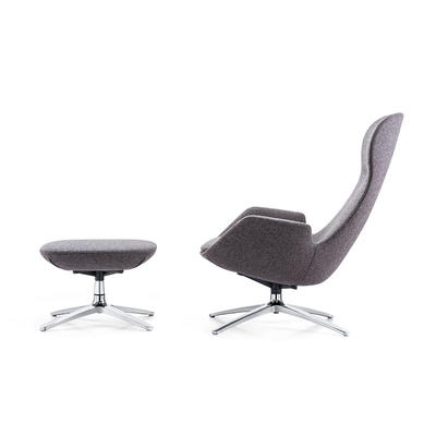 F1703 + T1703 French Modern Metal Base Swivel Leisure Lounge Upholstered Chair