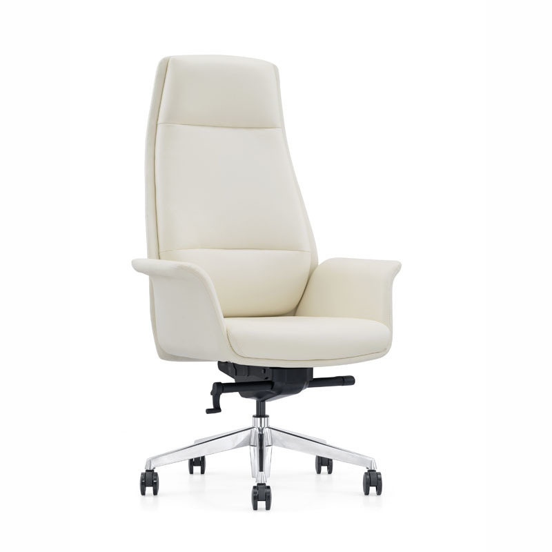 Modern Revolving White Leather Office, White Leather Chairs