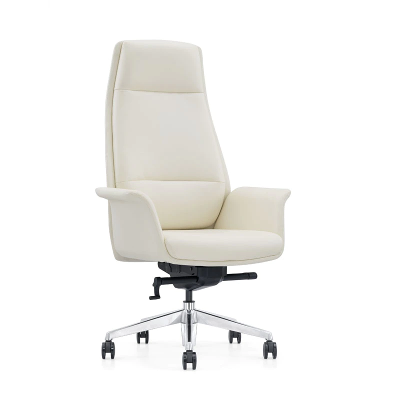 product-Furicco-modern revolving white leather office executive chair A1612-img