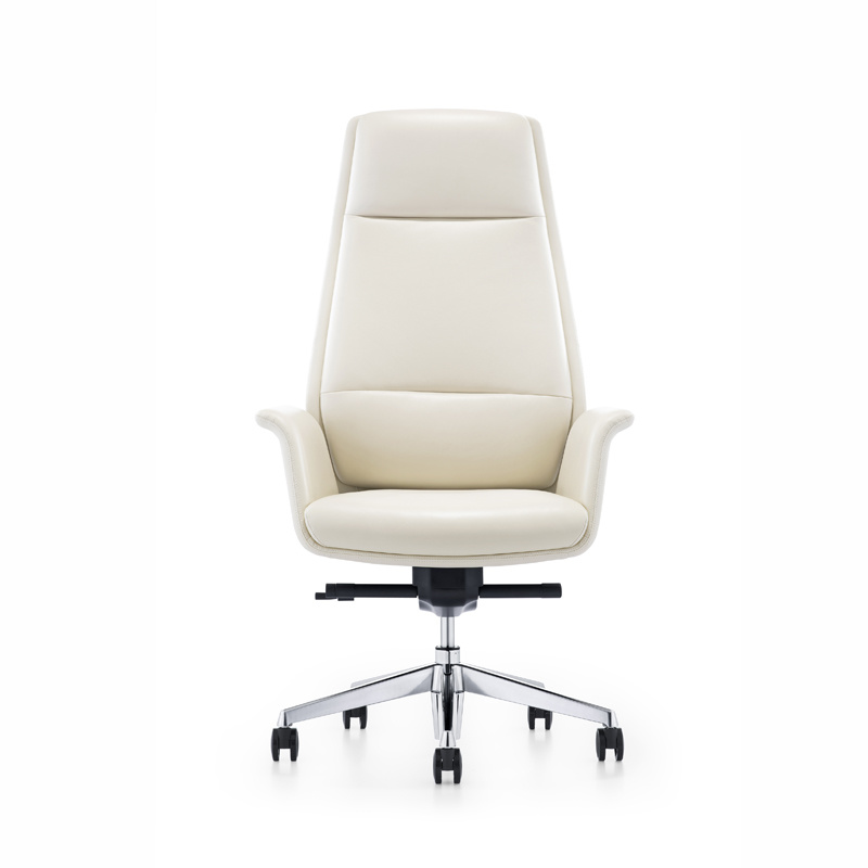 product-modern revolving white leather office executive chair A1612-Furicco-img-1