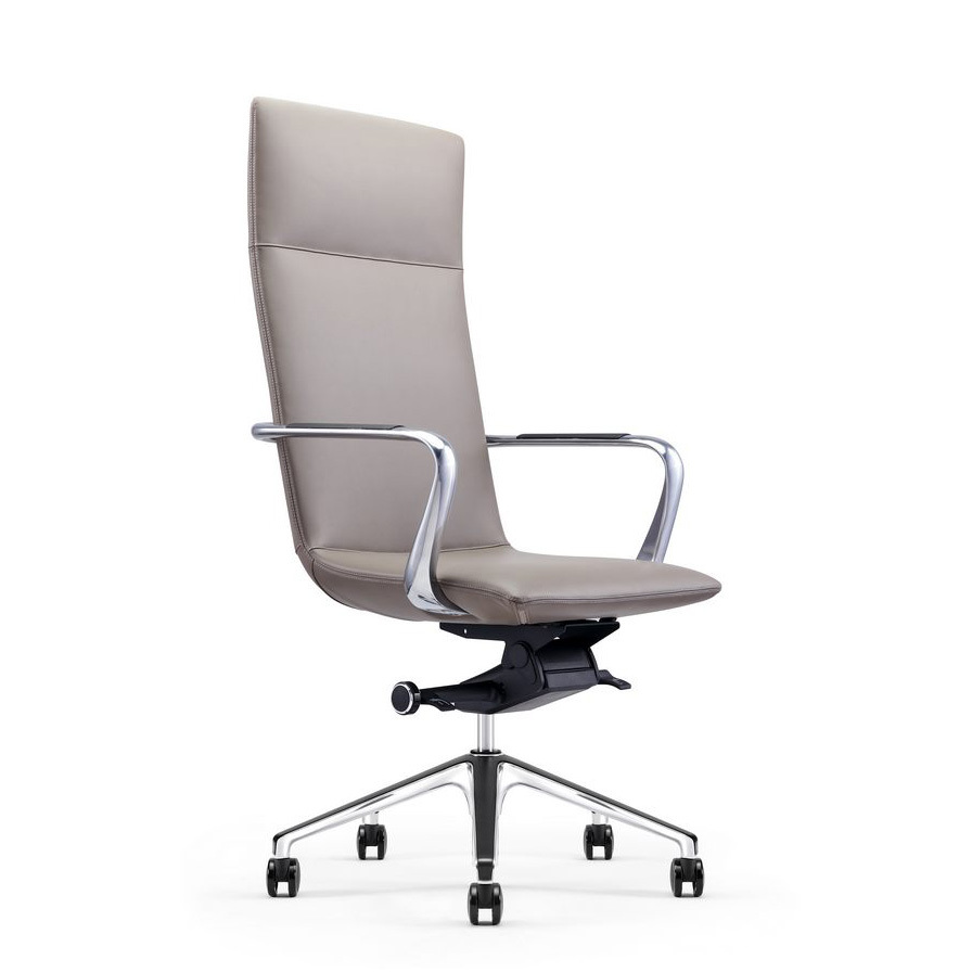 product-Furicco-Height Adjustable Office Leather Managers Chair with Padded Arms A1901-img