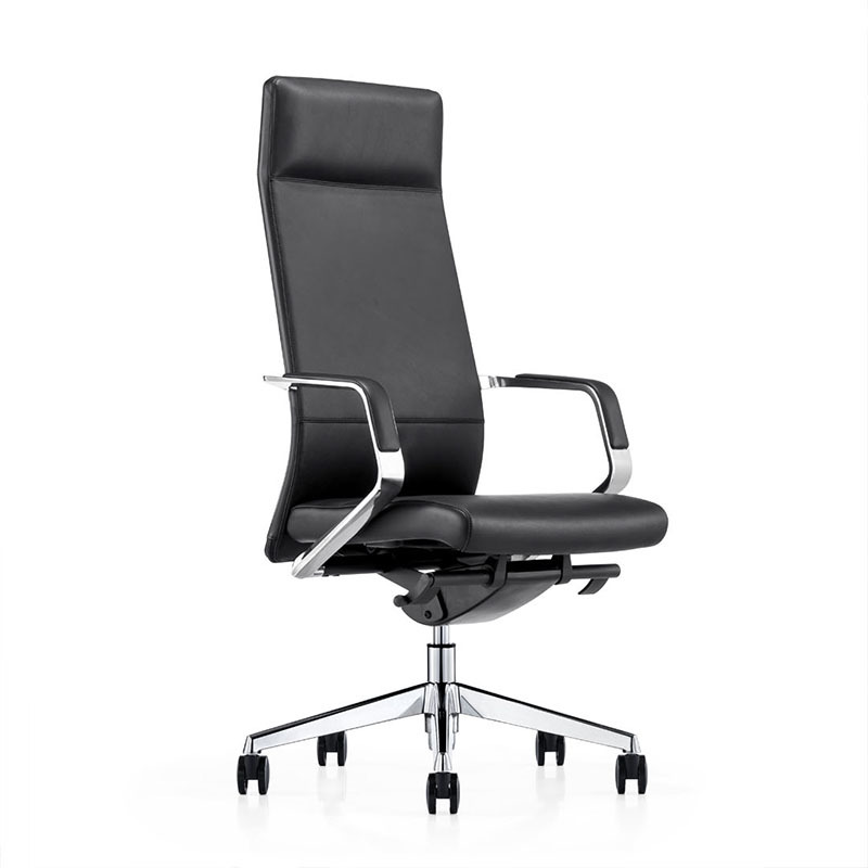 product-Furicco-Height Adjustable Office Leather Managers Chair with Padded Arms A1811-img