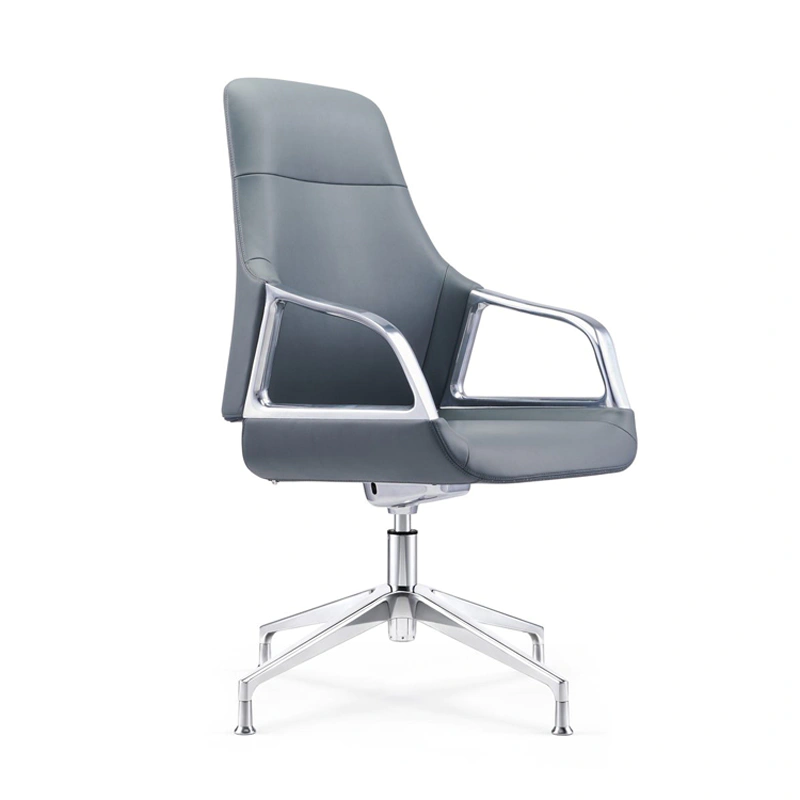 product-Furicco-Middle Back Leather Swivel Ergonomic Visitor Chair for Boardroom C1902-img