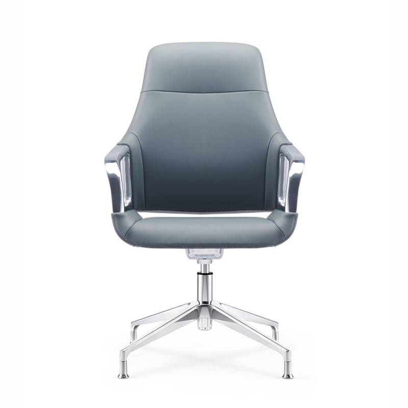 product-Middle Back Leather Swivel Ergonomic Visitor Chair for Boardroom C1902-Furicco-img-1