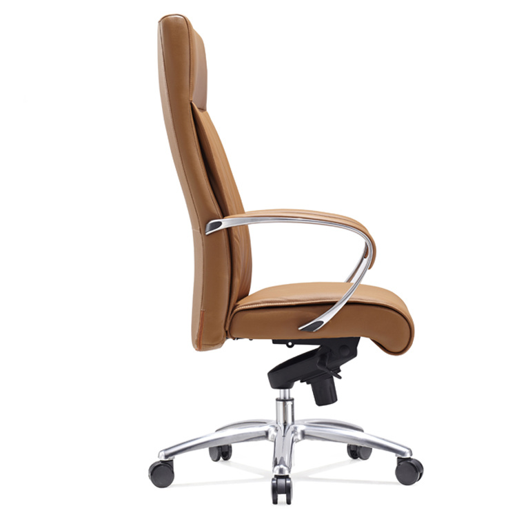 product-Furicco-Luxury brown leather modern swivel conference executive office chair 9164-img-1