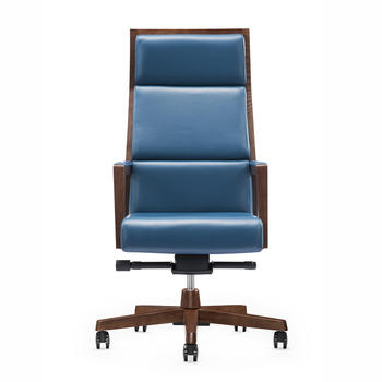 Rolling big tall boss chairs with wood armrest and base A1601