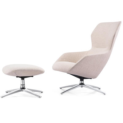 Modern Metal Base Swivel Leisure Lounge Upholstered Chair