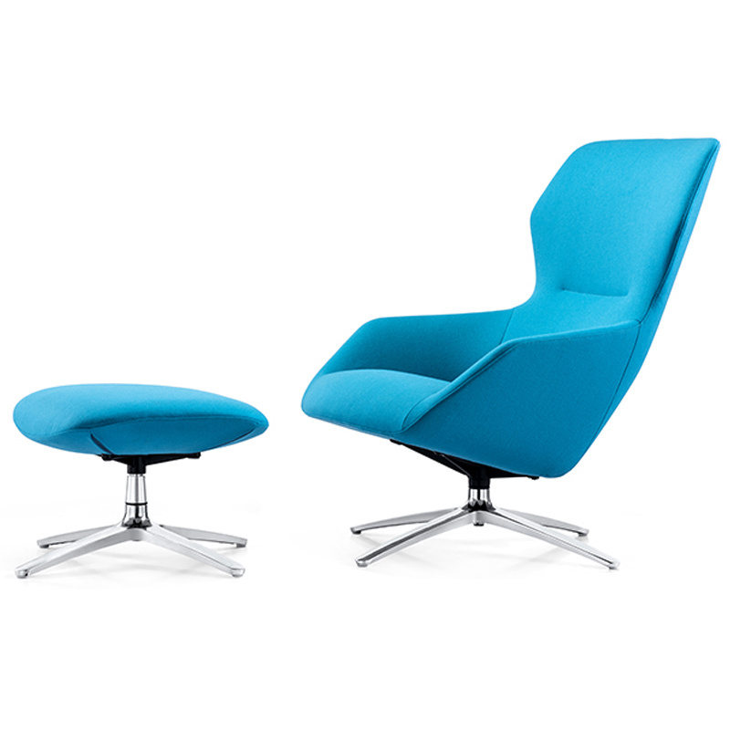 product-Modern Metal Base Swivel Leisure Lounge Upholstered Chair-Furicco-img-1