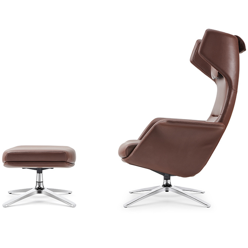 product-Modern revolving leisure chair with footstool-Furicco-img-1