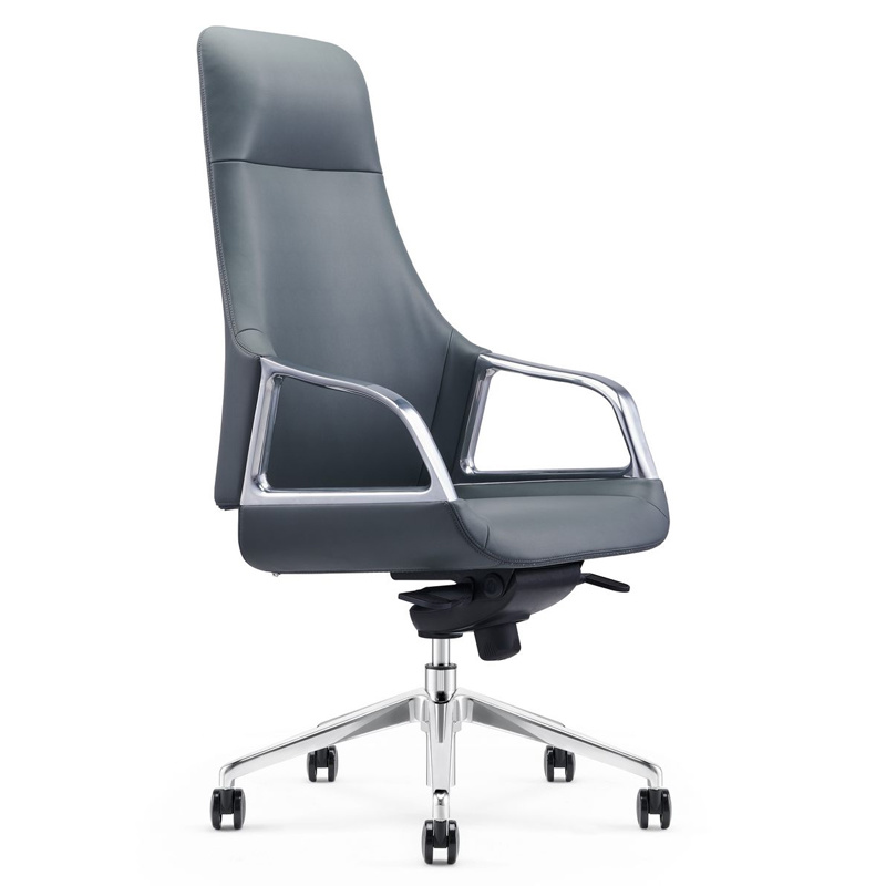 product-New high back swivel adjustable leather office seat with armrest-Furicco-img-1
