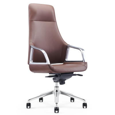 New high back swivel adjustable leather office seat with armrest