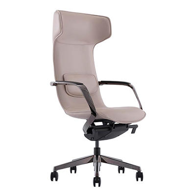 Modern high-back office chair with tail fin headrest