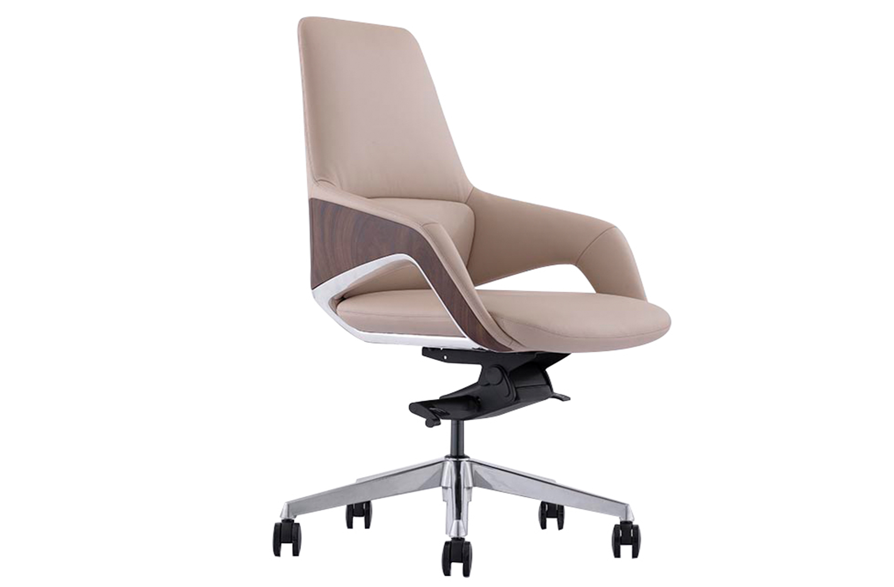 Chaise de bureau design tissu bouclé vert kaki - CDC Design