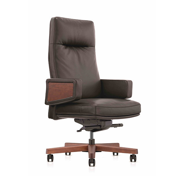 product-Furicco-Classic Brown Leather Goose Down Office Chair-img
